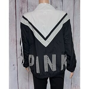 Victoria Secret PINK Black & White Bling Windbreaker Size M